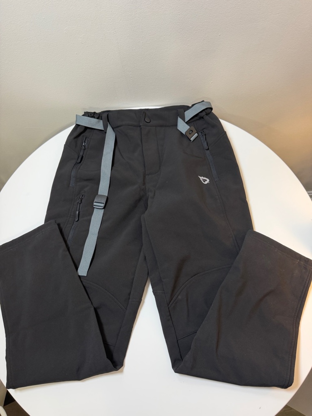 Black Women's Technical Cargo Pants with Gray Webbing‎